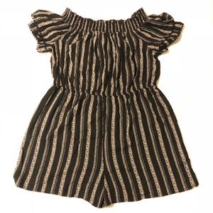 Black & white off the shoulder romper